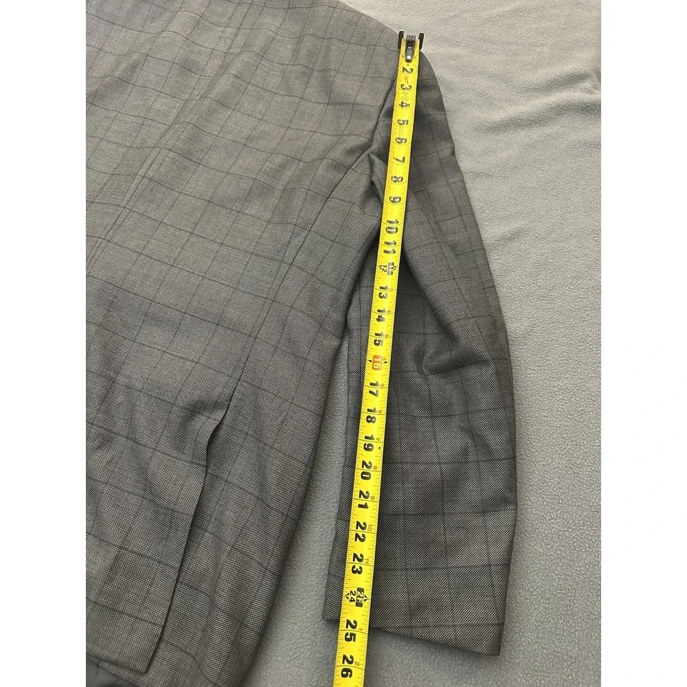 Canali Blazer Mens 40R US 58R EU Gray Plaid Wool Sport Coat Jacket Italy